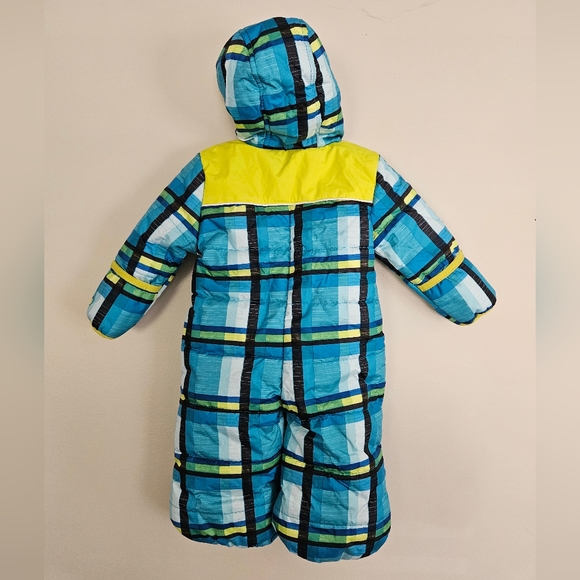 Rugged Bear Snowsuit 3/6 Months Boy Girl Blue Green Insulated Hand/Feet Cover - Picture 2 of 10